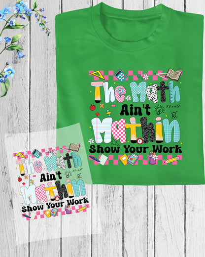 Math Teacher Back to School DTF Transfer