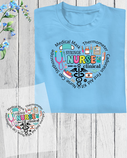 Nurse heart DTF Transfer Film