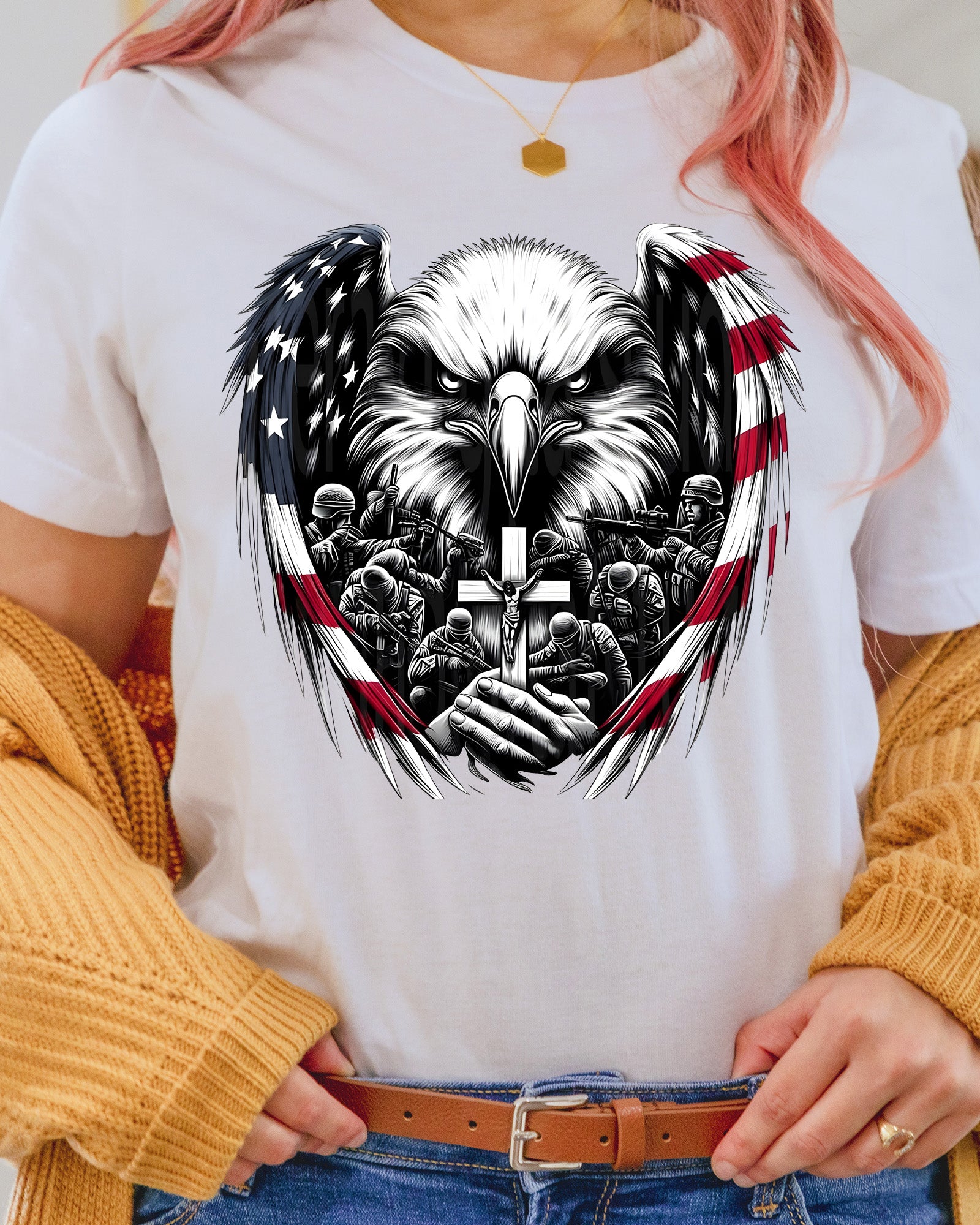 Memorial Day American Flag Eagle DTF Transfer