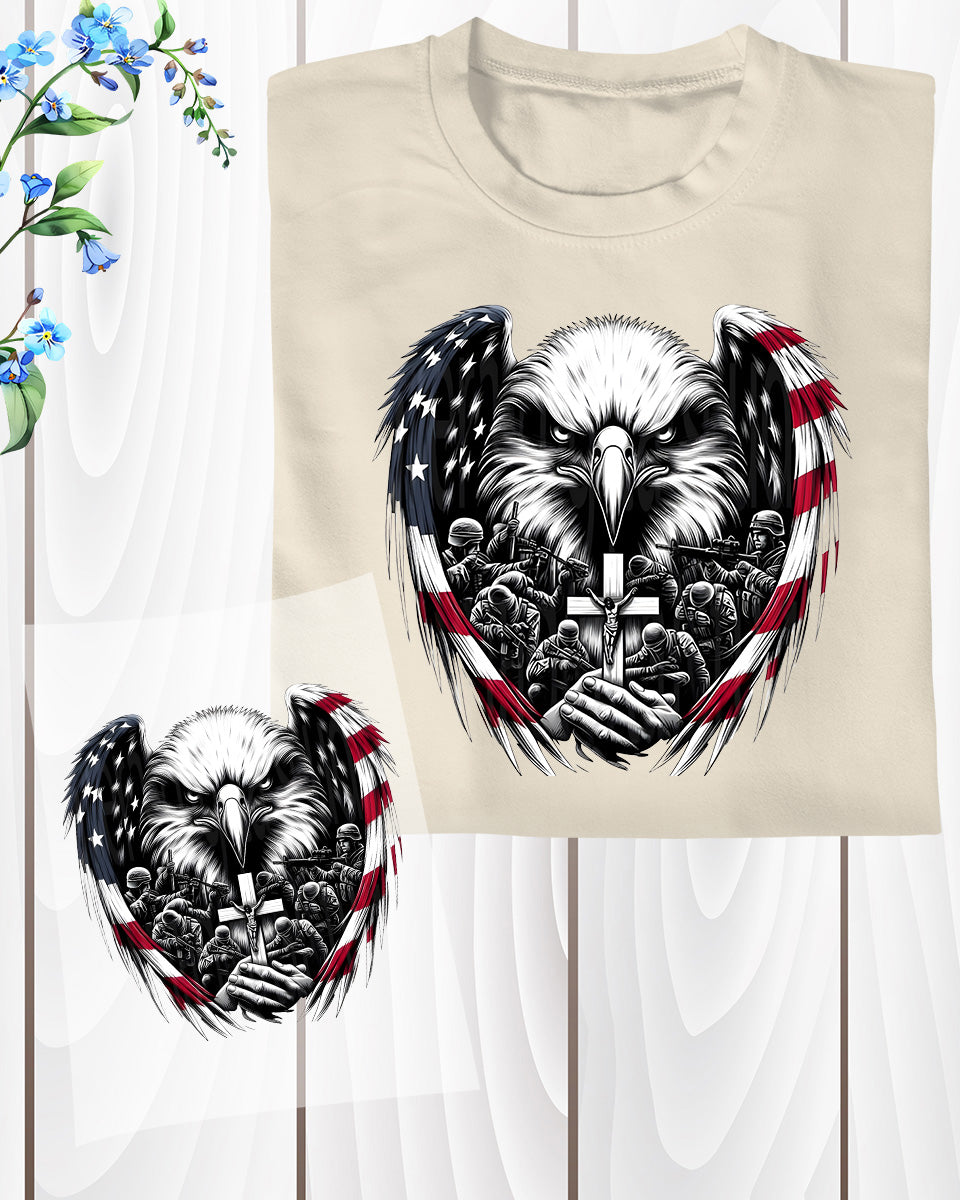 Memorial Day American Flag Eagle DTF Transfer