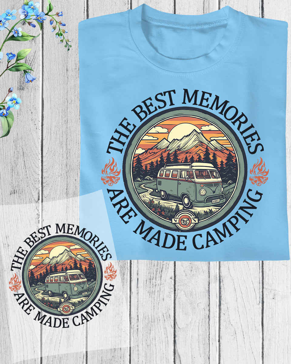 Memories Are Made Camping DTF Transfer Ready to Press Heat Transfer for Shirts DIY Camping Tee UV Sticker
