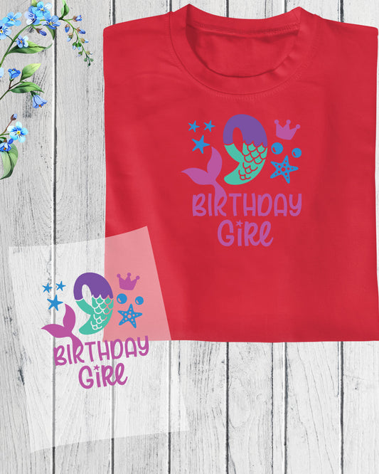 9th Birthday Mermaid DTF Transfer Film
