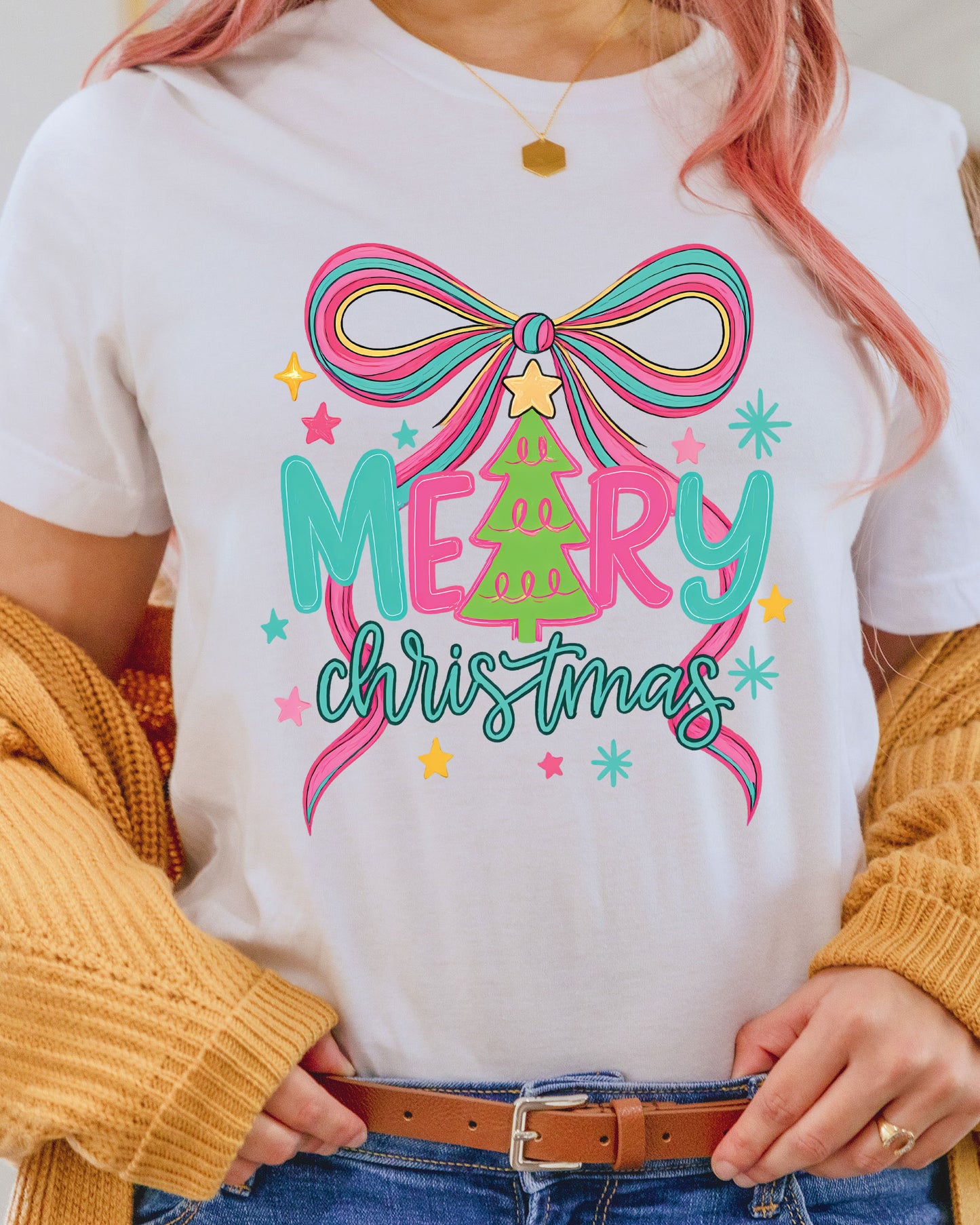 Merry Christmas Coquette Bow DTF Transfers