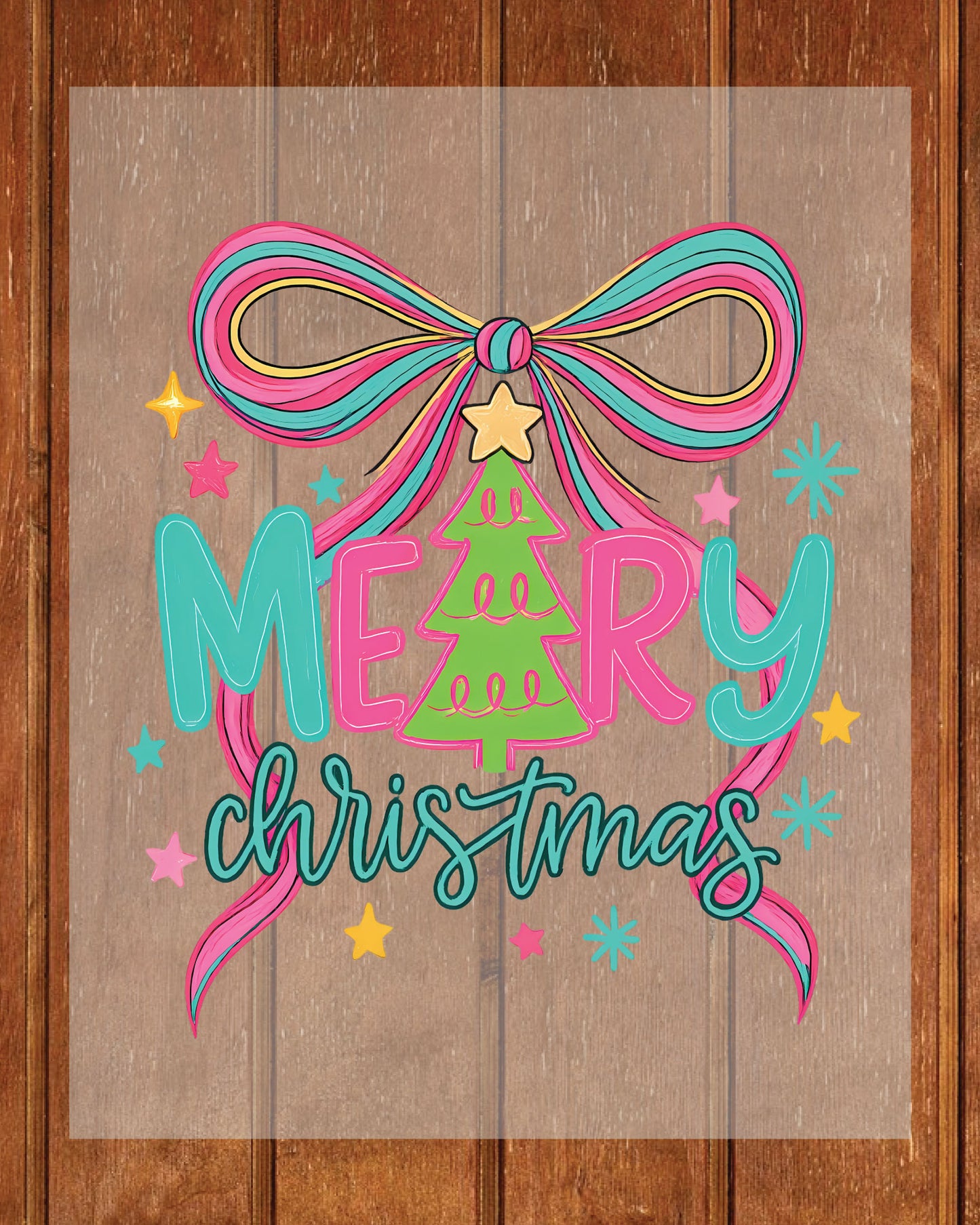 Merry Christmas Coquette Bow DTF Transfers