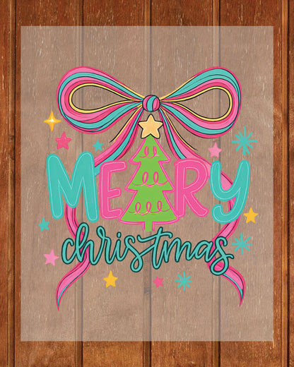 Merry Christmas Coquette Bow DTF Transfers