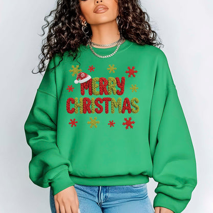 Merry Christmas Crochet Yarn DTF Transfer ready to Press Christmas Ugly Heat Transfer for Shirts, Merry Christmas UV Sticker prints