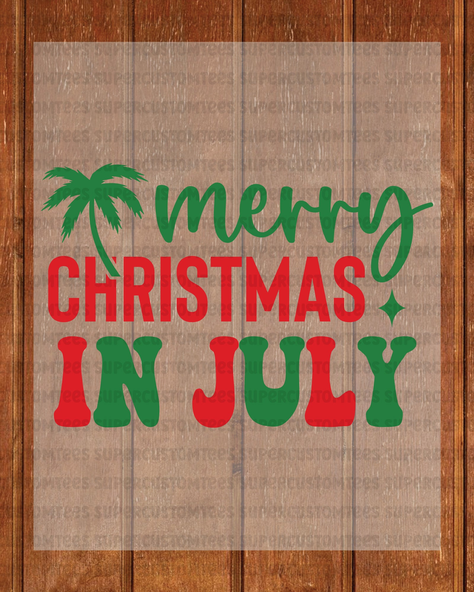 Merry Christmas In July Santa Iron on Transfers for Shirt