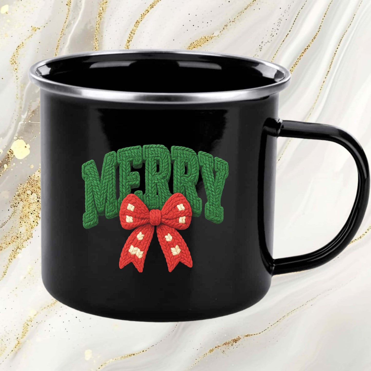 Merry Girly Faux Yarn Christmas DTF Transfer Ready to Press, Christmas Bow Heat Transfer For Shirt, X-mas UV Sticker Prints