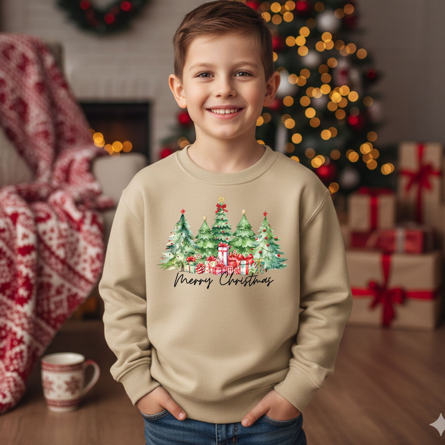 Merry Christmas Trees Sweatshirts Holiday Festive Christmas Top Cute Tree Graphic Shirt Winter Xmas Gift Shirt for Women Men Kids