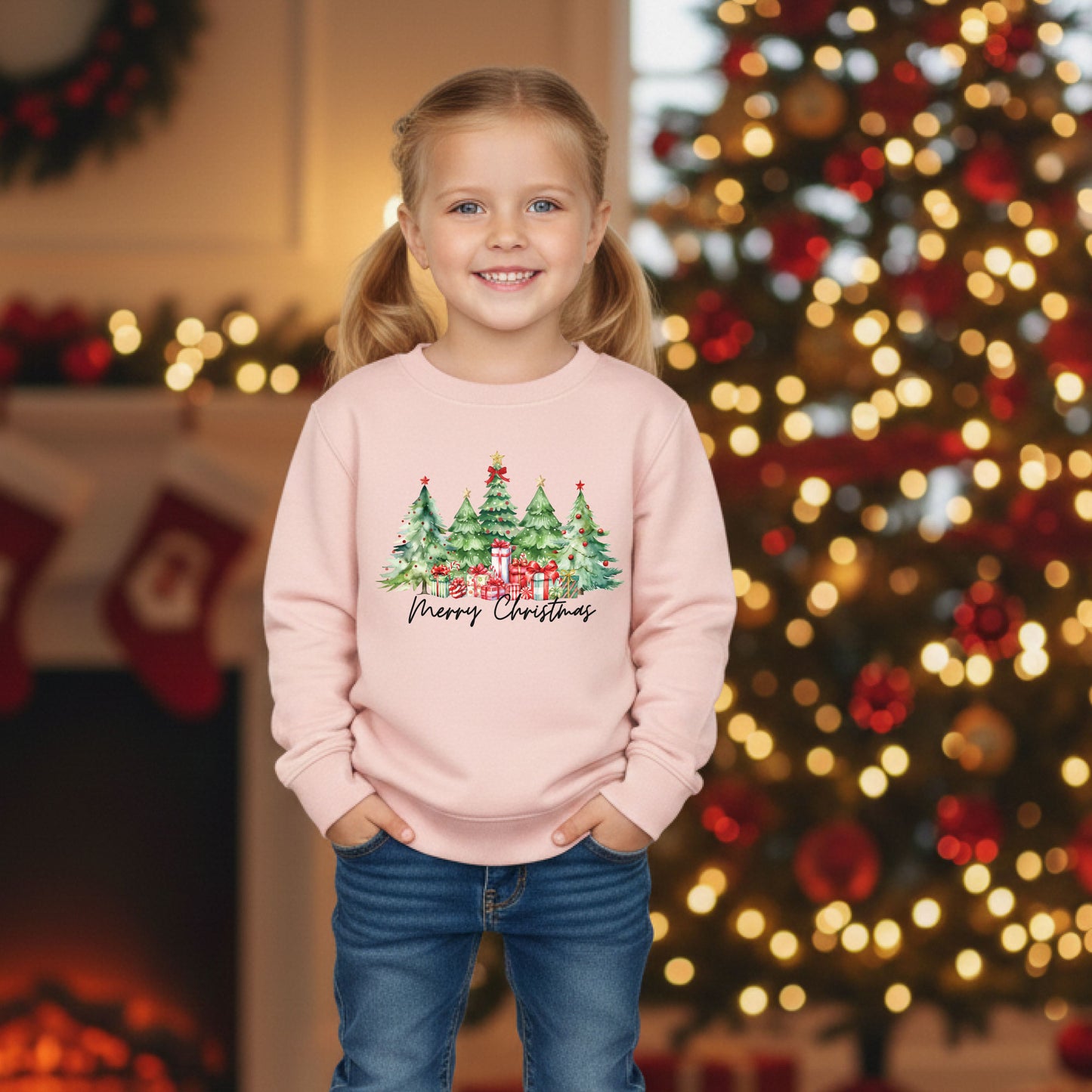 Merry Christmas Trees Sweatshirts Holiday Festive Christmas Top Cute Tree Graphic Shirt Winter Xmas Gift Shirt for Women Men Kids
