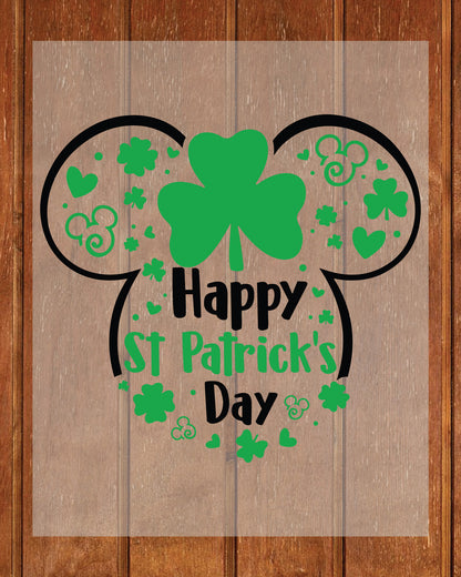 Mickey Head Happy St Patricks Day DTF Transfer Sheets