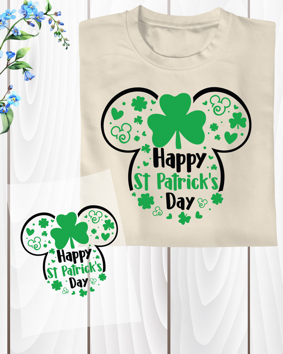 Mickey Head Happy St Patricks Day DTF Transfer Sheets