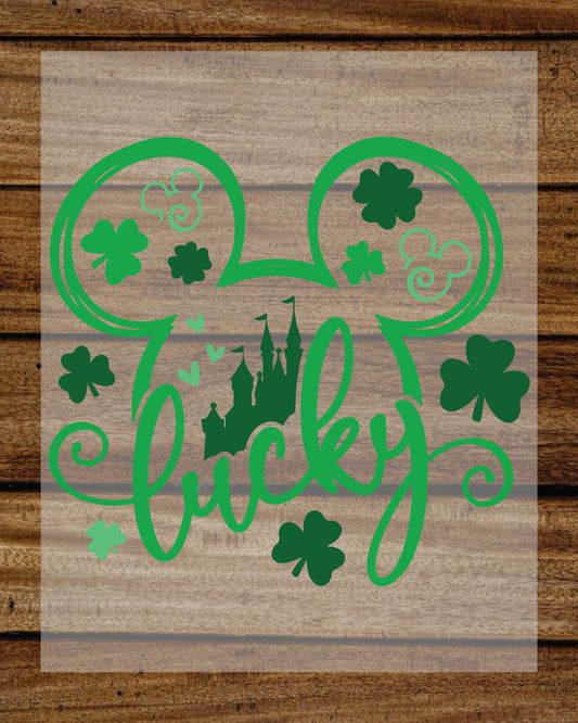 Mickey Head Lucky St Patrick’s Day DTF Transfers Ready To Press