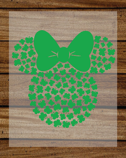 Minnie Head Clover St Patrick’s Day DTF Transfer Sheets