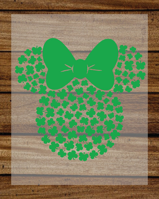 Minnie Head Clover St Patrick’s Day DTF Transfer Sheets