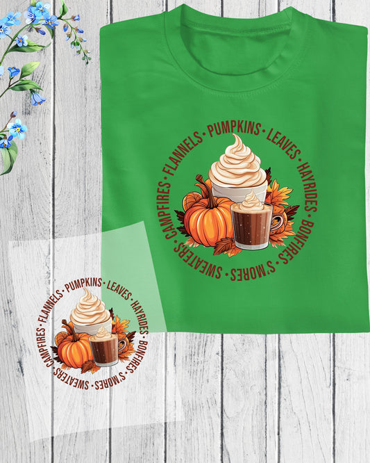 Pumpkins Bonfires Sweater Quote Fall DTF Transfer Film