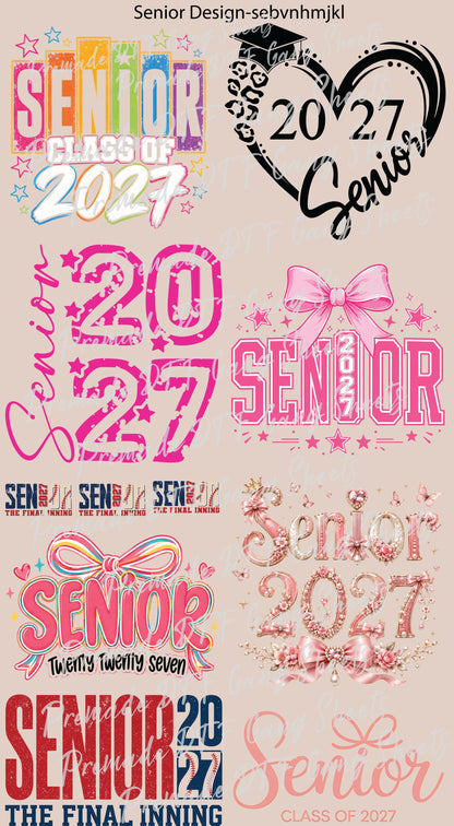 Senior Class Of 2027 Premade DTF Gang Sheet Graduation Class of 2k27 DTF Transfer Ready to Press Trendy Senior Heat Transfer For Shirts