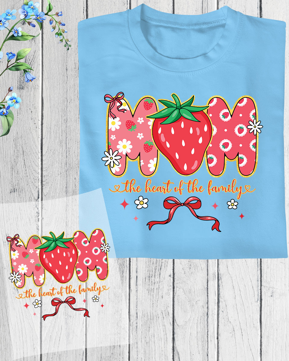 Mom The Heart Of The Family Mother's Day Iron on Transfers for Shirts