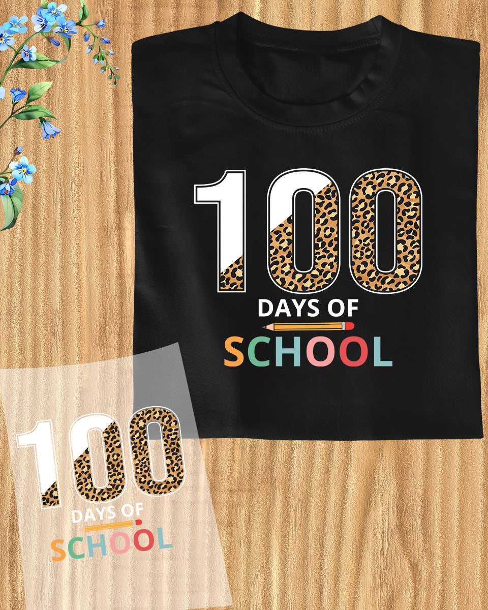 Leopard 100 Days of School DTF Transfer Film