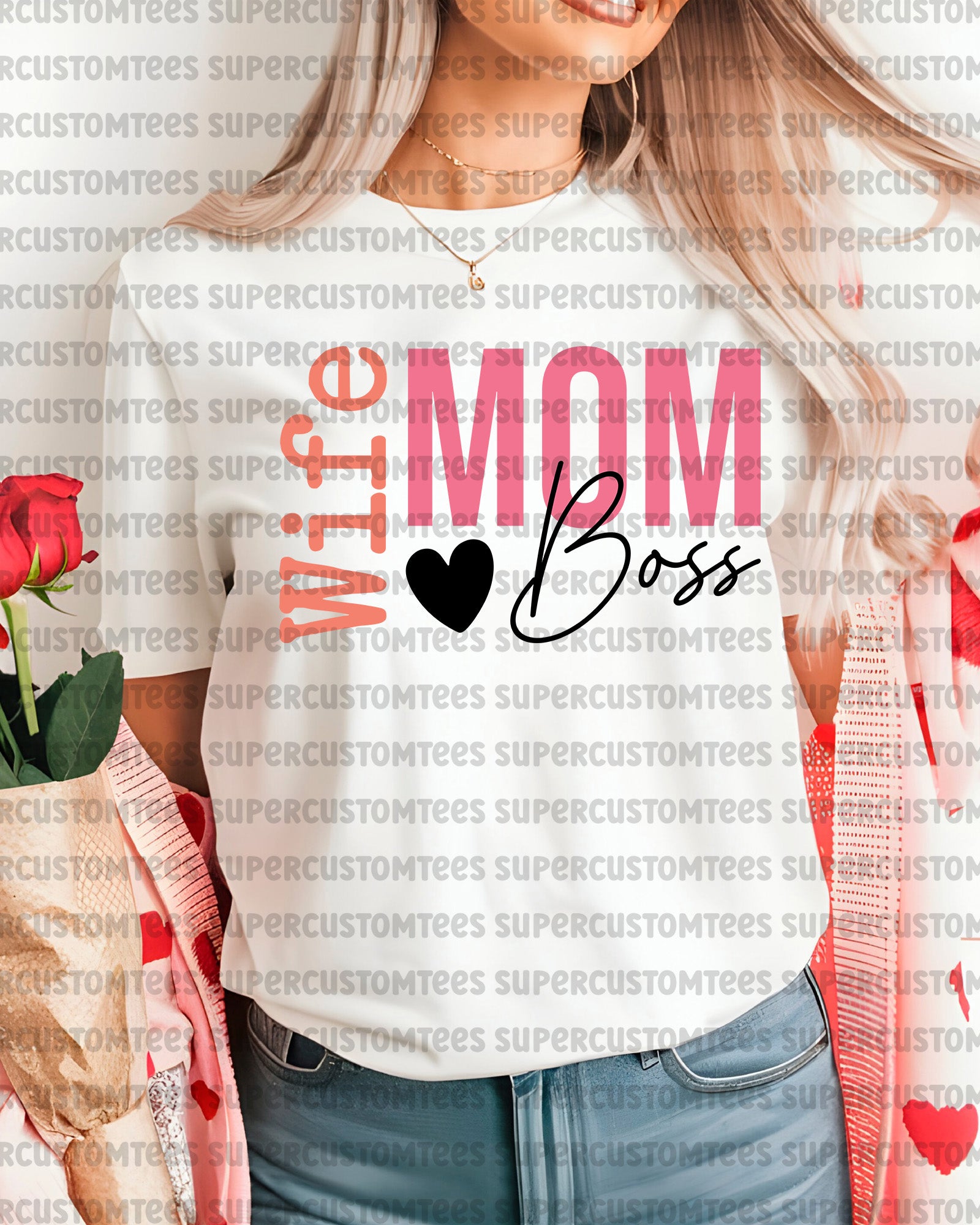 Mother’s Day DTF Transfer Wife Mom Boss