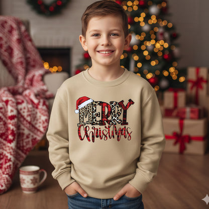 Merry Christmas Sweatshirt Buffalo Plaid Family Crewneck Woman Xmas Shirt Cute Winter Holiday Sweater Festive Gift Idea Top