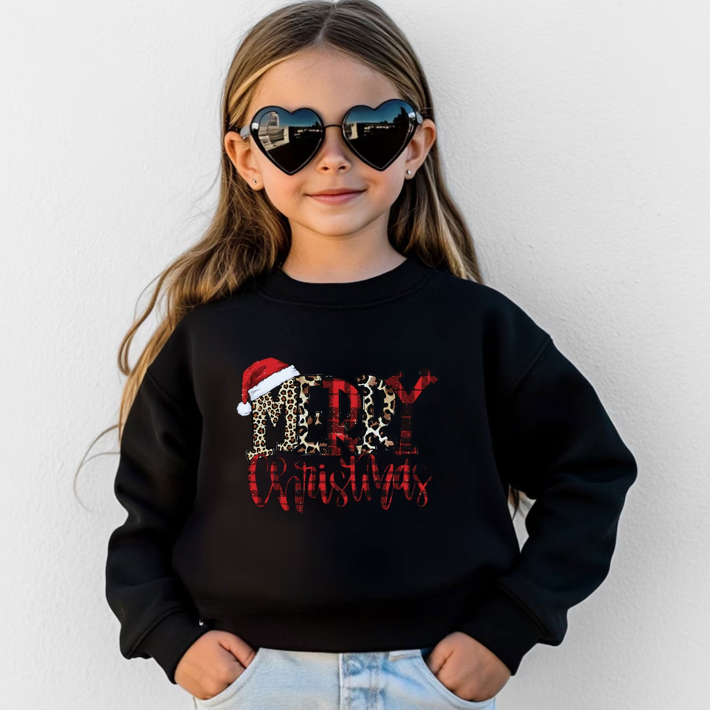 Merry Christmas Sweatshirt Buffalo Plaid Family Crewneck Woman Xmas Shirt Cute Winter Holiday Sweater Festive Gift Idea Top