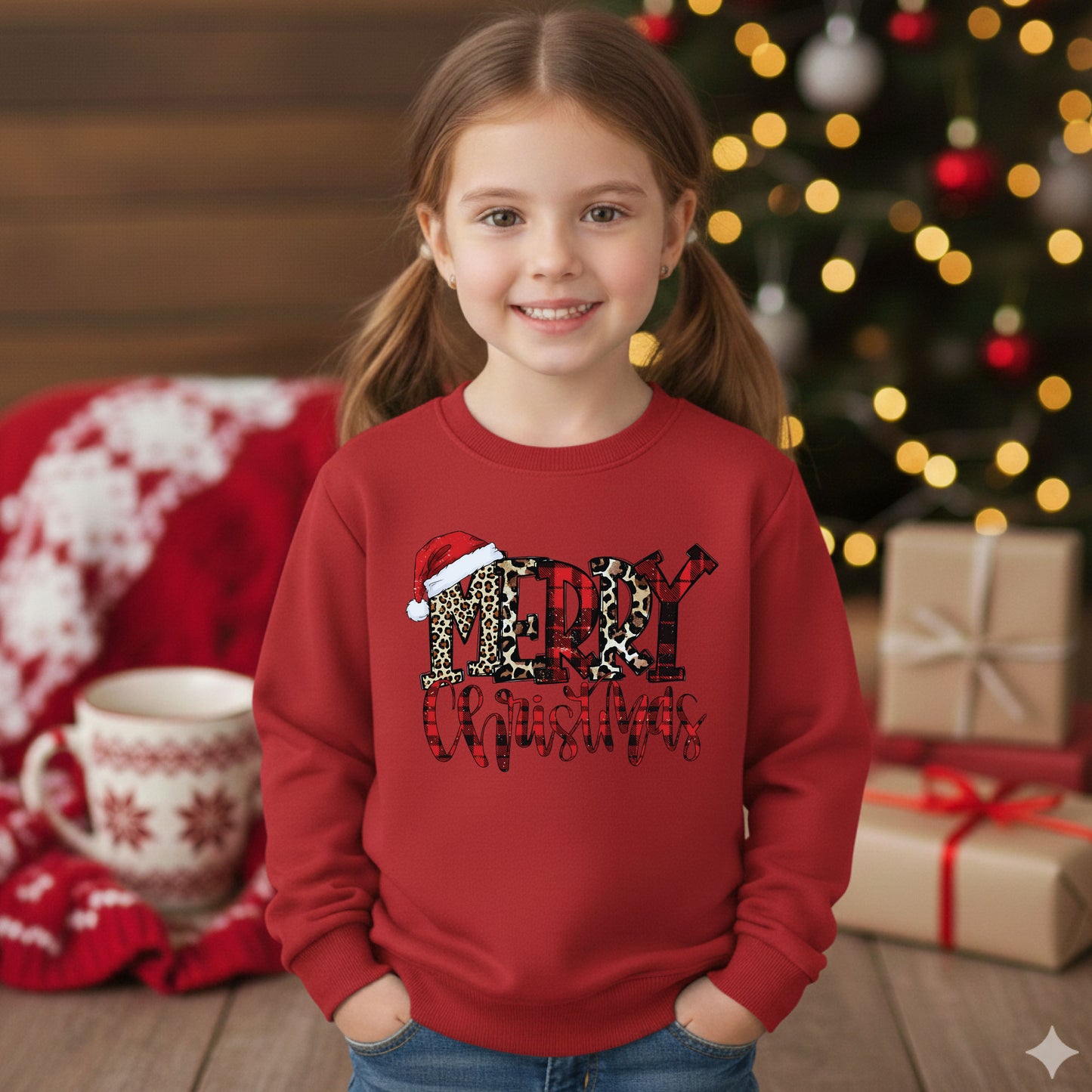 Merry Christmas Sweatshirt Buffalo Plaid Family Crewneck Woman Xmas Shirt Cute Winter Holiday Sweater Festive Gift Idea Top