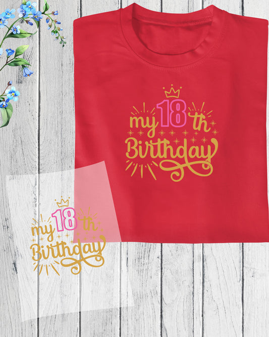 Happy Birthday 18th Birthday DTF Transfer Film