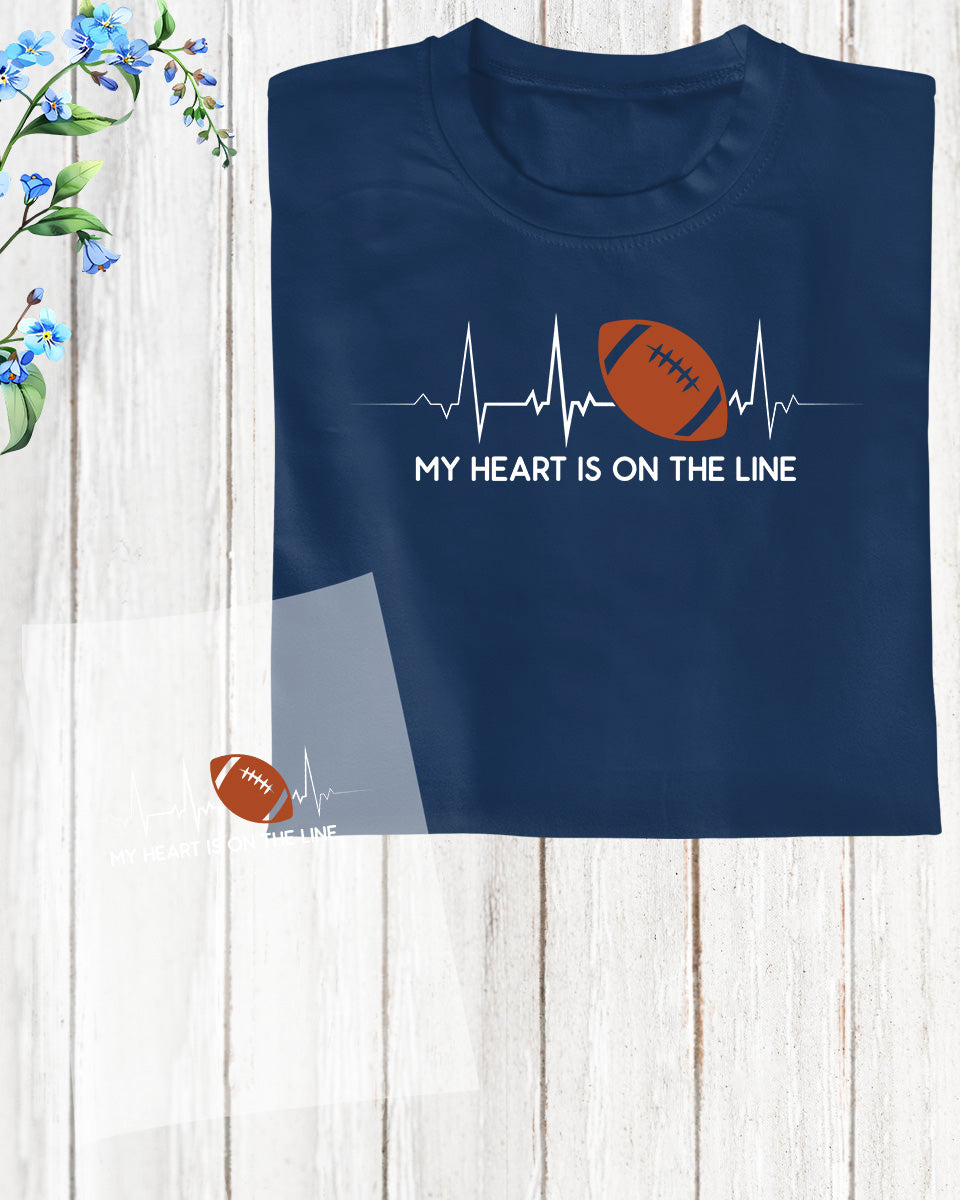 My Heart is On The Line Rugby DTF Transfer Sheets