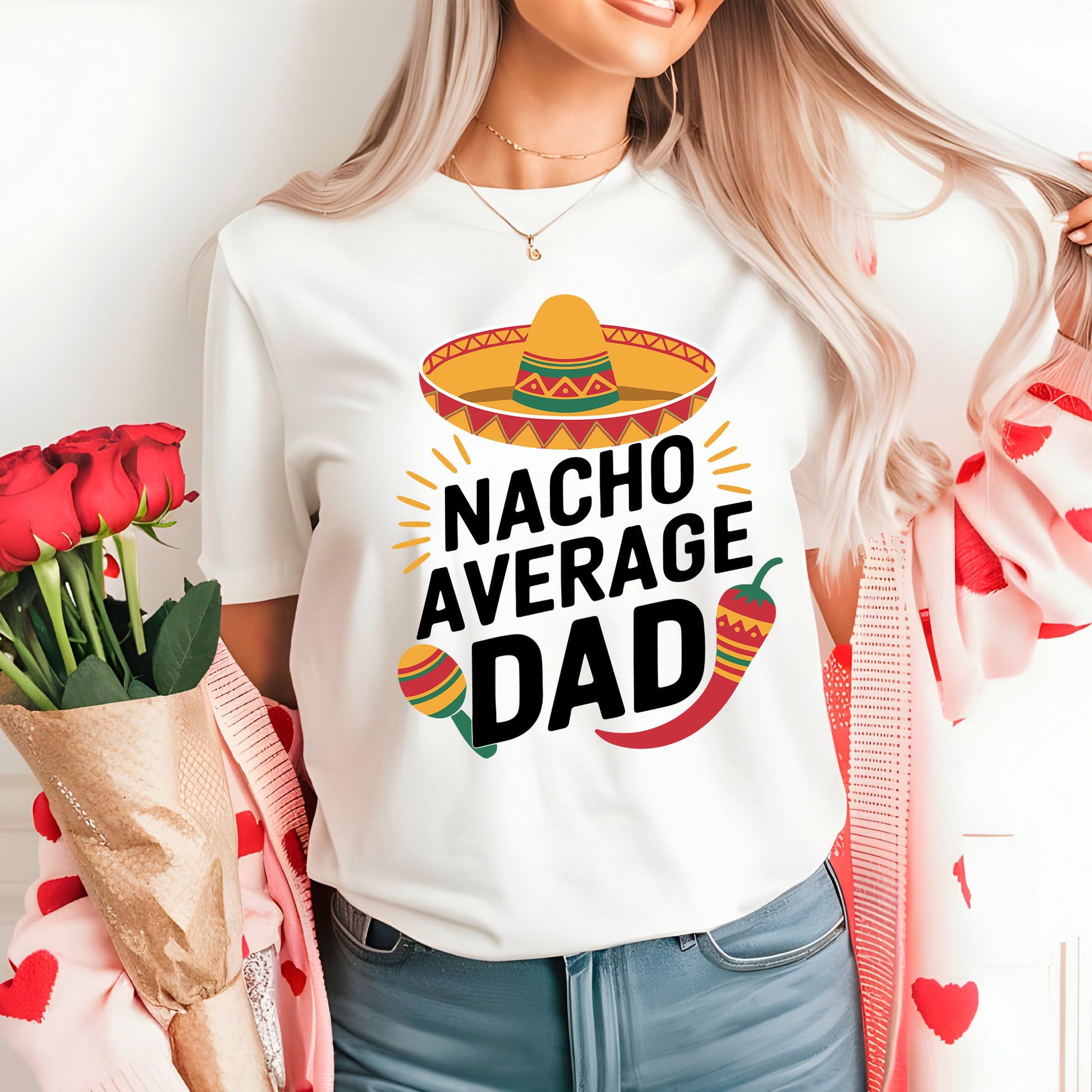 Nacho Average Dad Heat Transfer for Shirts