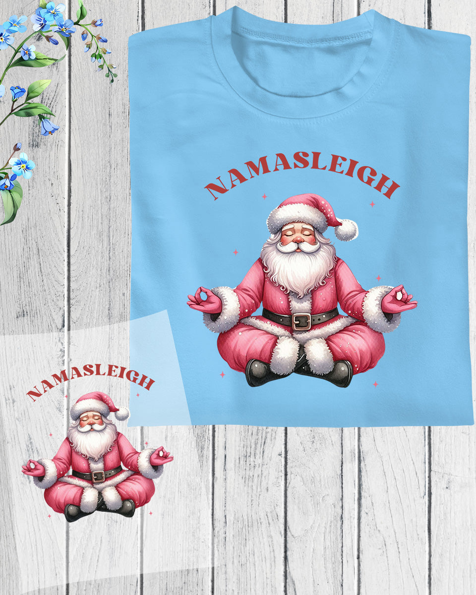 Namasleigh Christmas Santa Yoga DTF Transfer Film