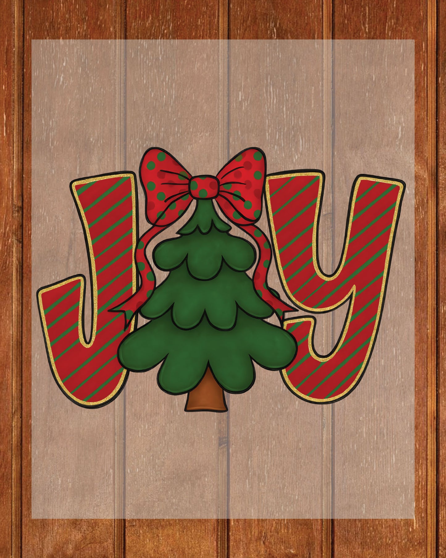 Native Christmas Joy Glitter Effect DTF Transfer