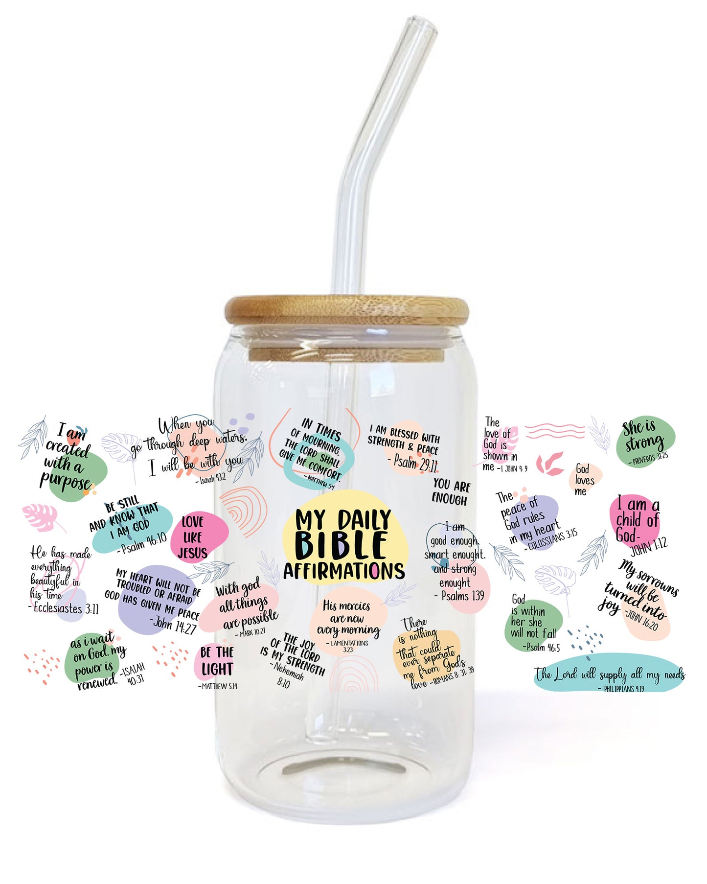 Nativity Christian UV DTF Wrap Sticker My Daily Bible Affirmations