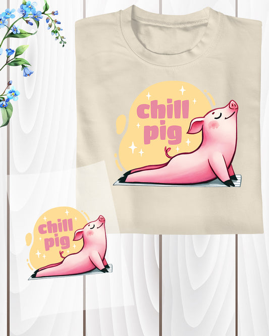 Chill Pig Yoga DTF Transfer Film