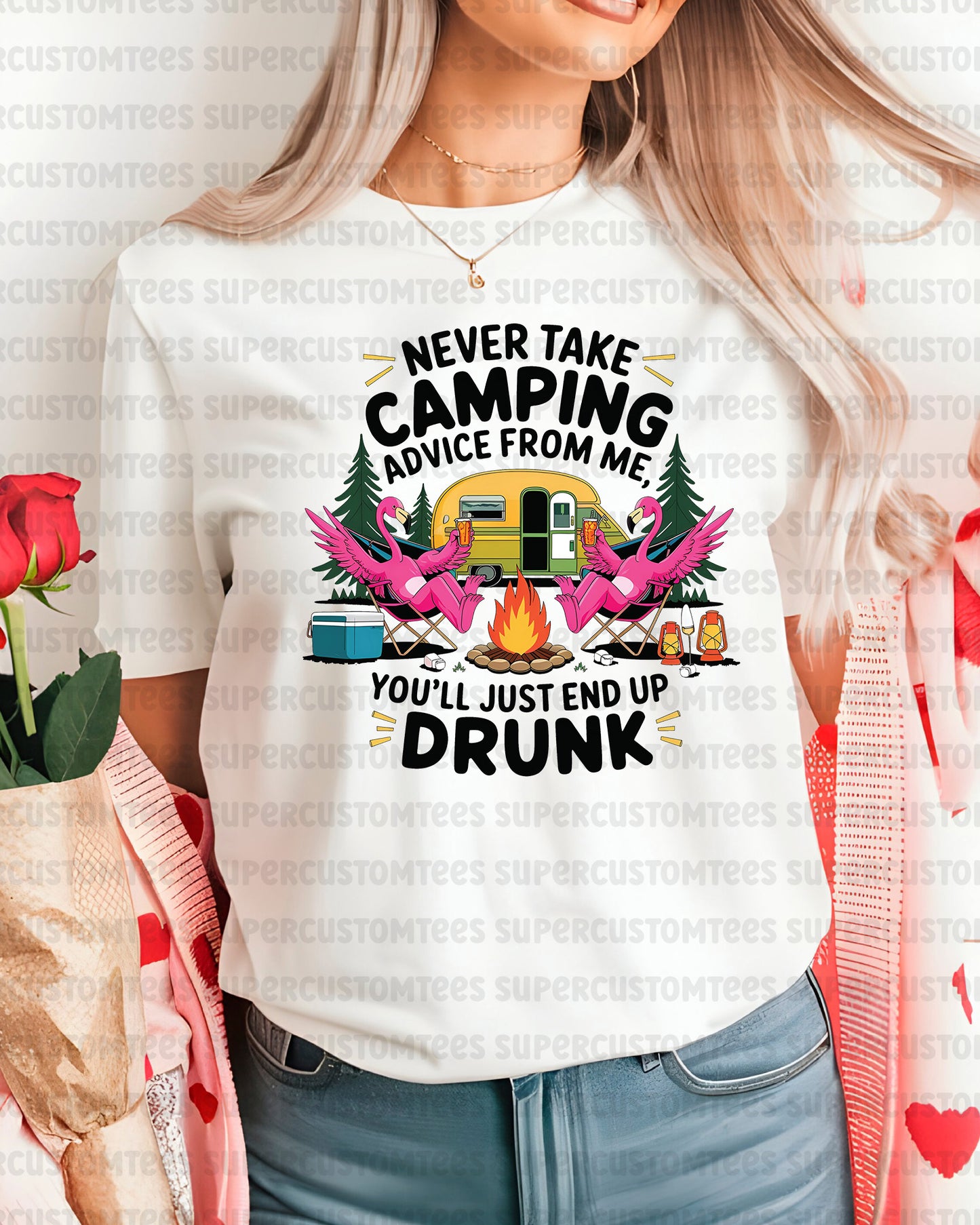 Never Take Camping Advice From Me Heat Transfer for Shirt