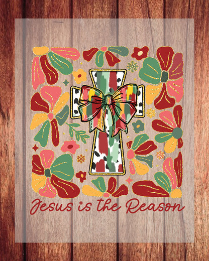 Floral Boho Christmas Jesus DTF Transfer Film