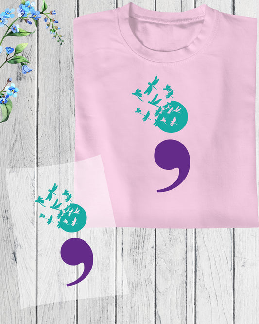 Semicolon Suicide Awareness DTF Transfer Film