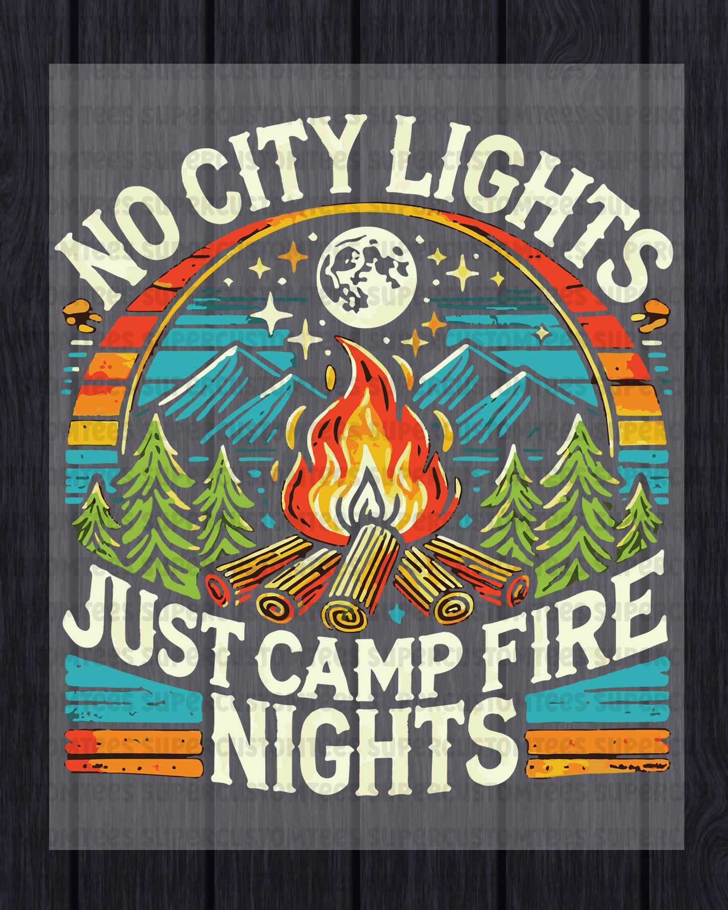 No City Lights Just Campfire DTF Transfer