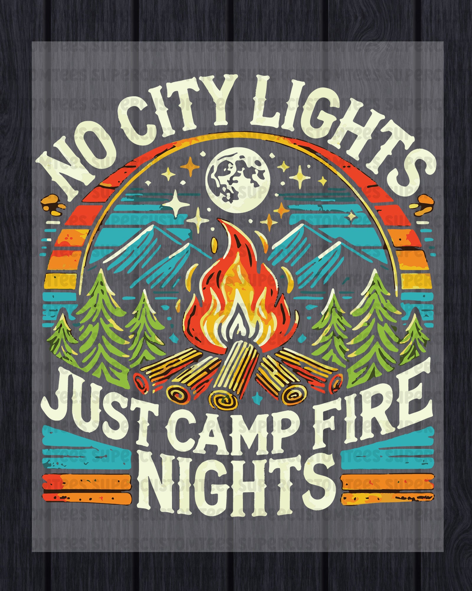 No City Lights Just Campfire DTF Transfer