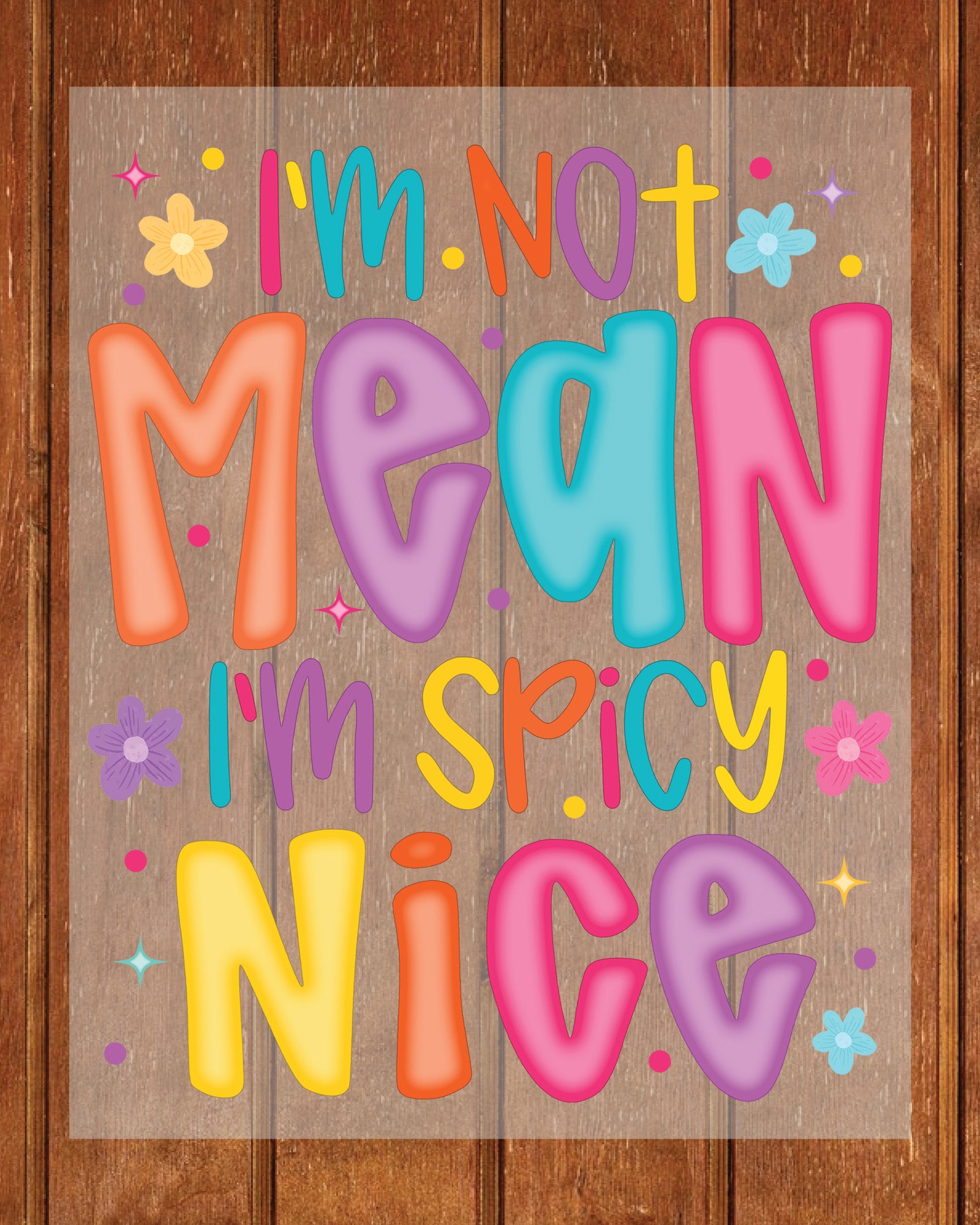 Not Mean I'm Spicy Sarcastic DTF Transfer