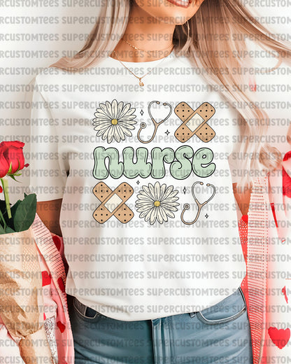 Nurse Floral Heat Transfer for Shirts