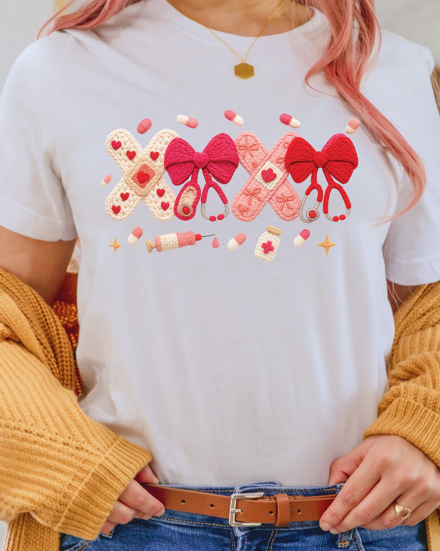 Nurse Valentine Crochet DTF Transfer Ready to Press