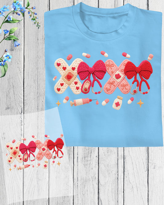 Nurse Valentine Crochet DTF Transfer Ready to Press