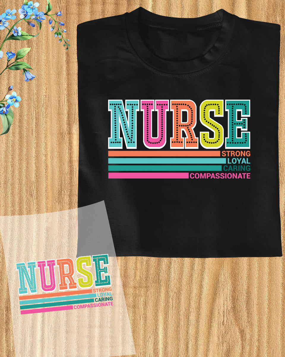 Groovy Nurse Slogan Gift DTF Transfer Film