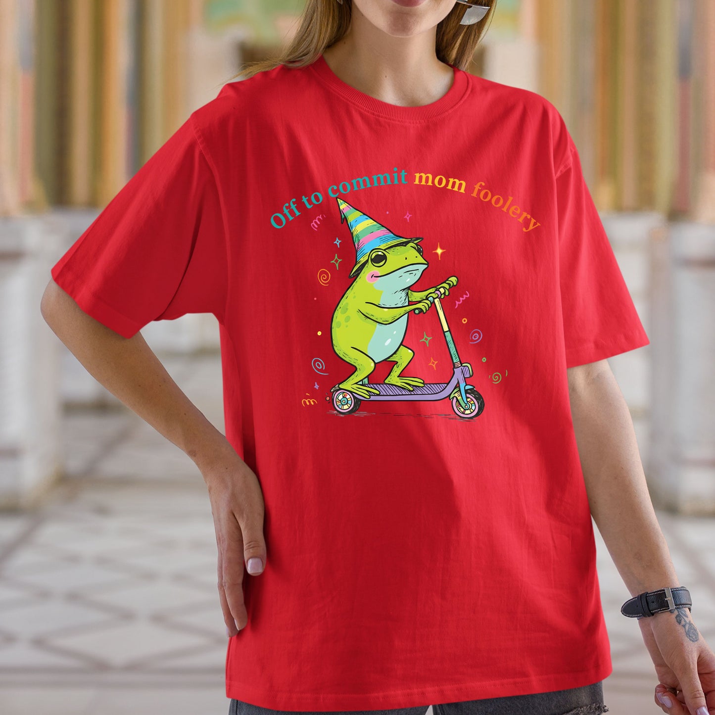 Mama Frog Sweatshirt, Off to Commit Mom Foolery Crewneck Funny Frog Scooter Sweater, Pregnancy Announcement Shirts From Husband