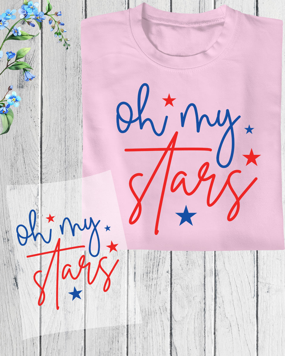 Oh My Stars 4th of July Heat Transfer for Shirts