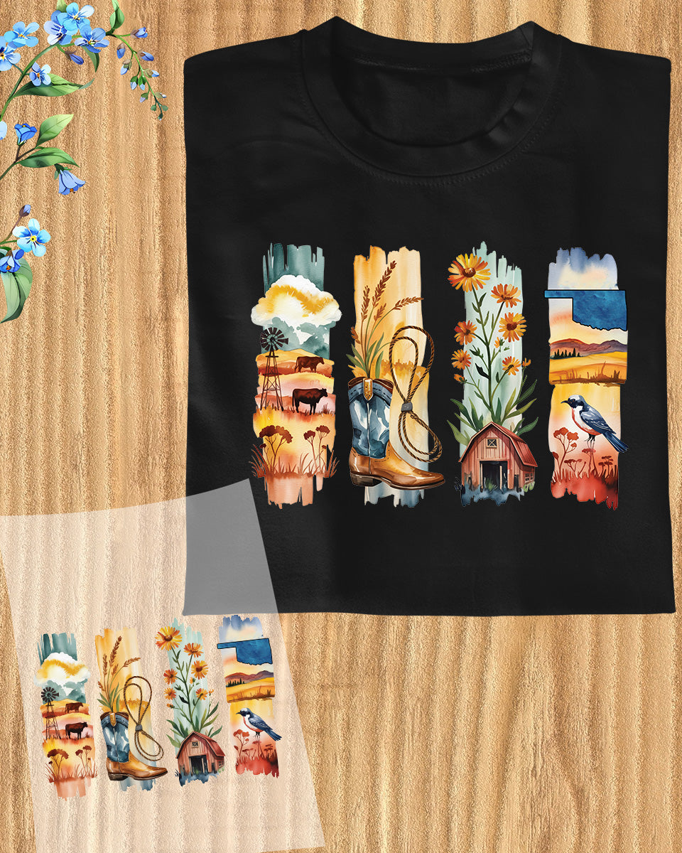 Oklahoma DTF Heat Transfer Ready to Press