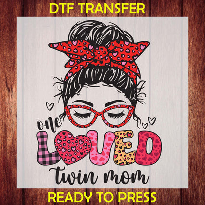 One Loved Twin Mom DTF Transfer