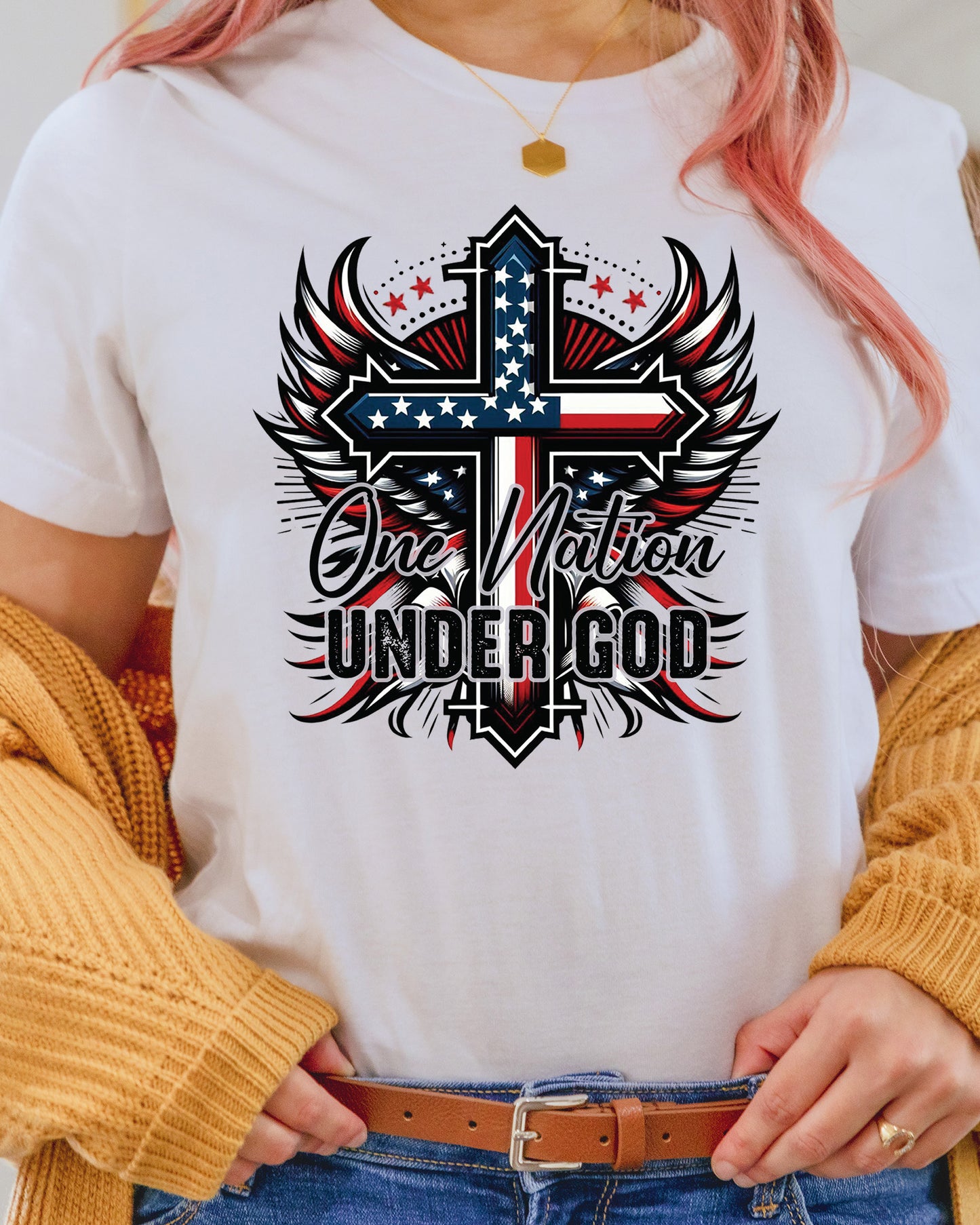 One Nation Under God 4th of July DTF Transfer