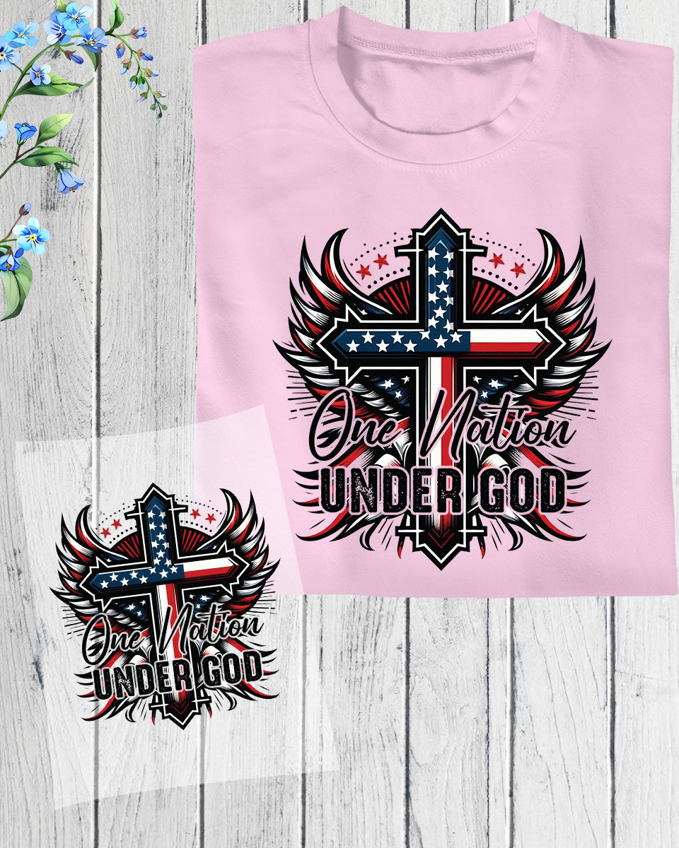 One Nation Under God 4th of July DTF Transfer